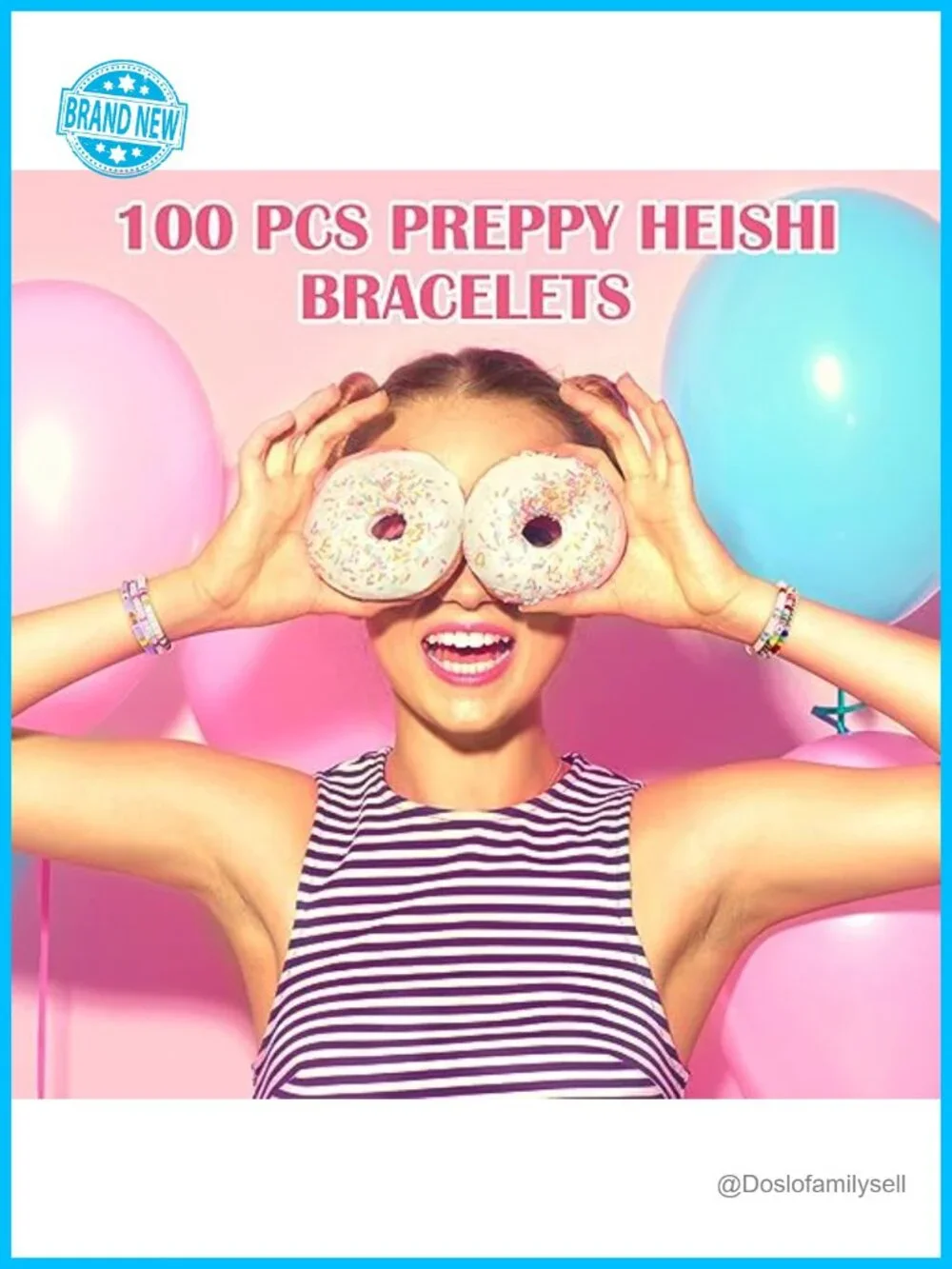100 Pcs Preppy Friendship Heishi Clay Beaded Stretch Bracelets Set Stackable